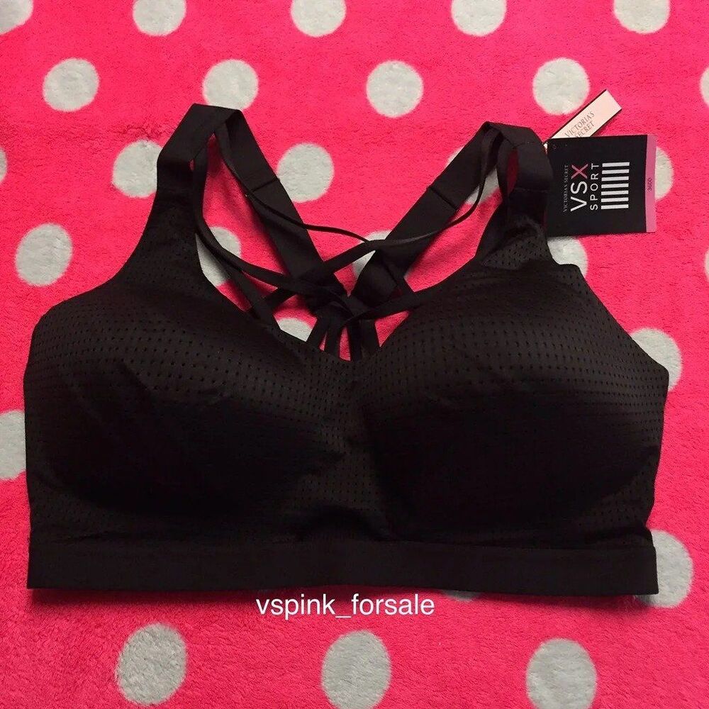 VSX 36DD Strappy Black Lightweight Sports Bra new Victoria's Secret